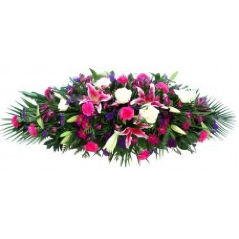 cerise casket spray