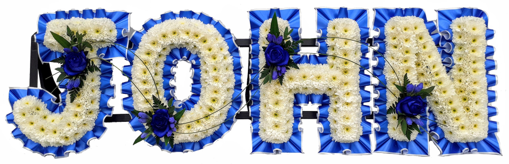 Blue & White Funeral Letters