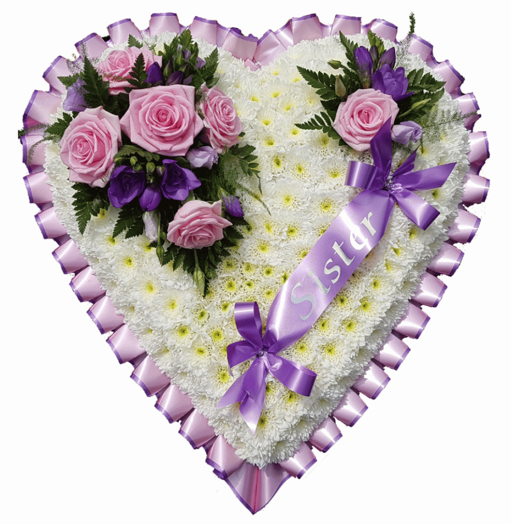 Pink and Lilac Massed Heart