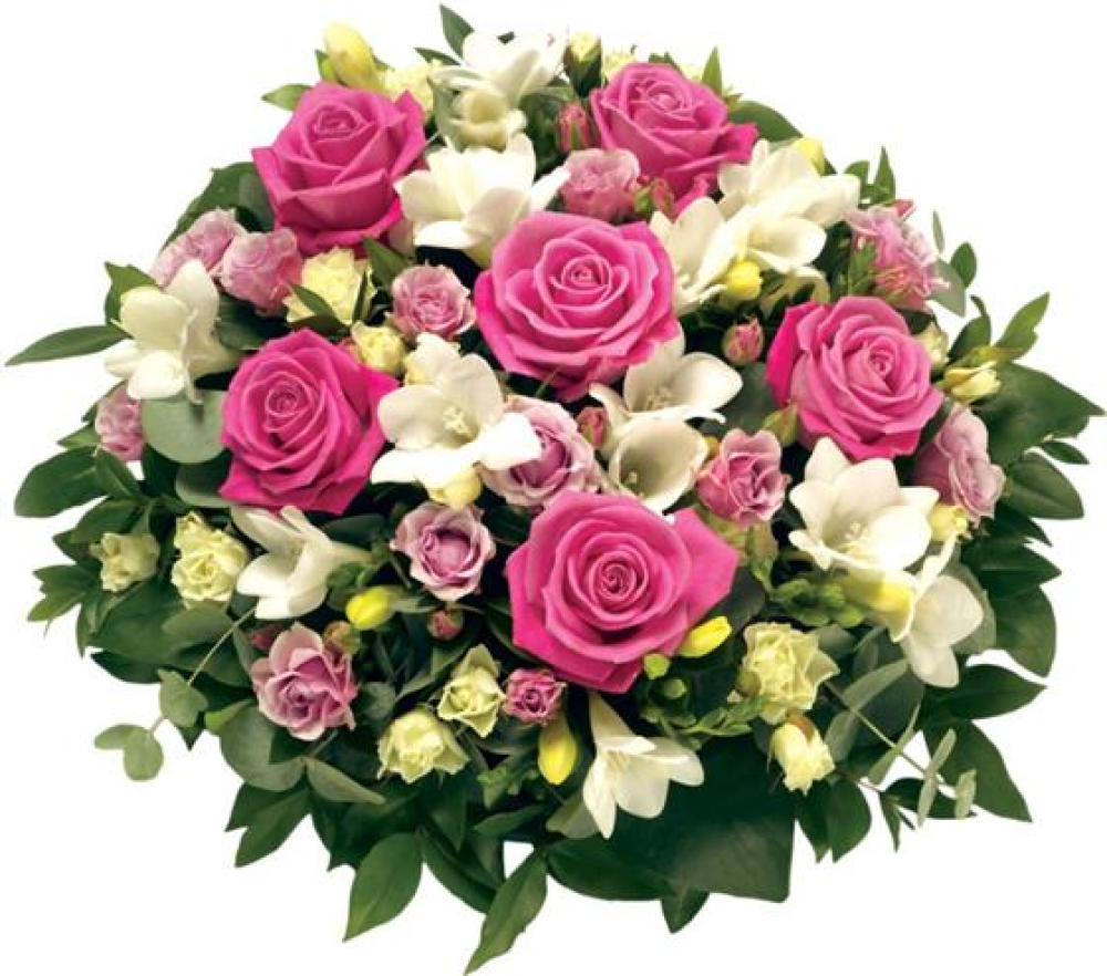 Pink Rose & White Freesia Posy