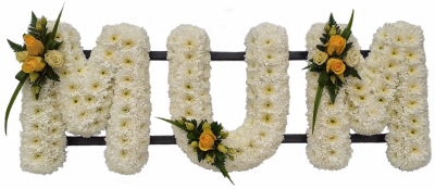 Mum Tribute White - white massed letters from £40.00 per letter