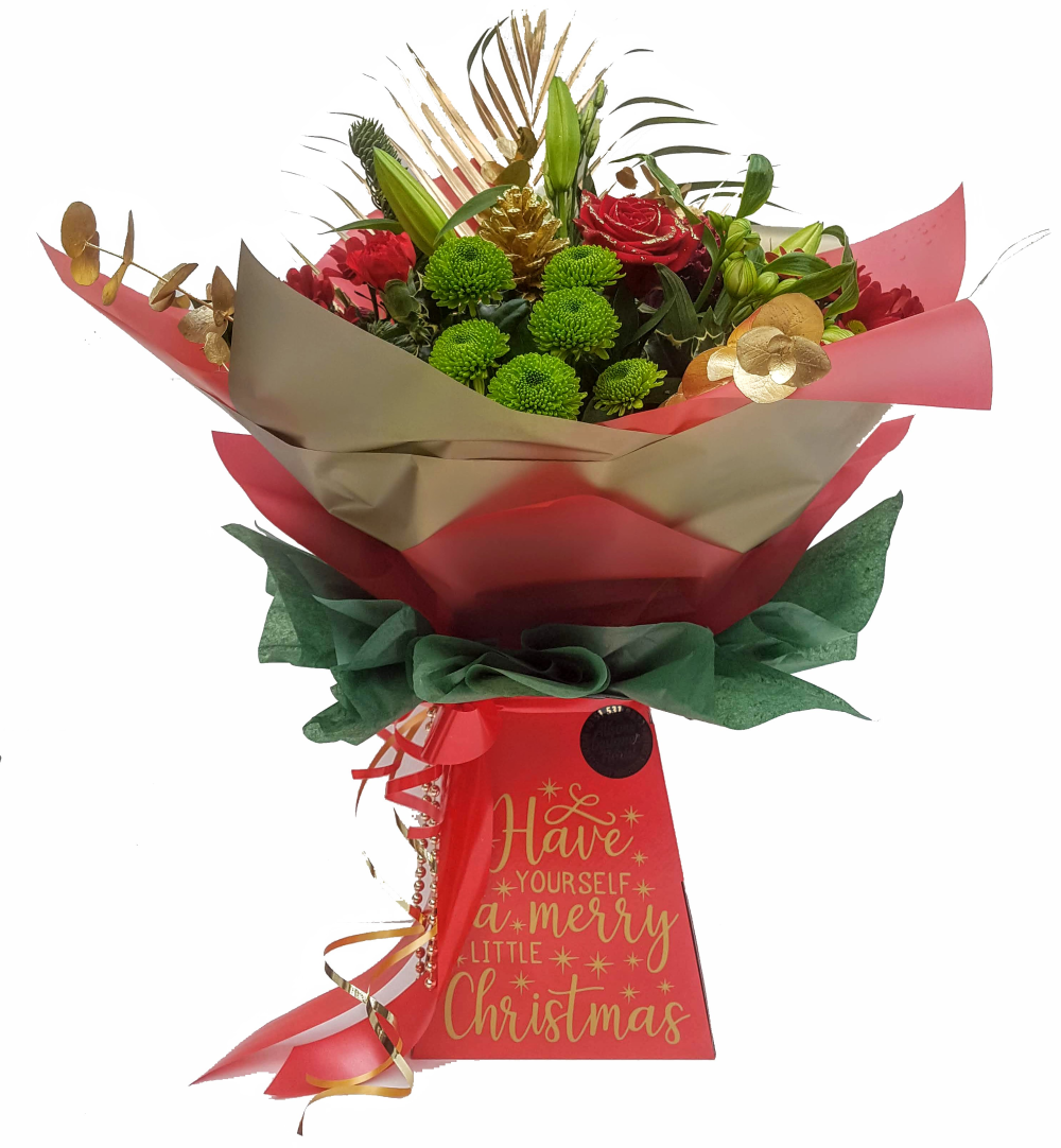 Christmas  Cracker Hand-tied Bouquet - gold