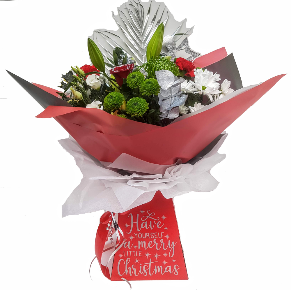 Christmas  Cracker Hand-tied Bouquet - silver